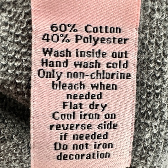 Juicy Couture Sequin Lip Graphic Sweatshirt Gray Pullover Women’s Medium - Picture 8 of 10